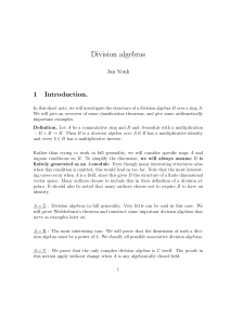 Division algebras