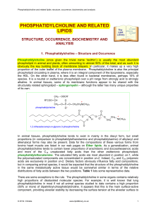 PHOSPHATIDYLCHOLINE AND RELATED LIPIDS