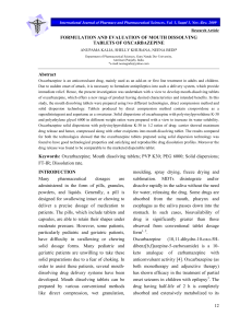 formulation and evaluation of mouth dissolving tablets