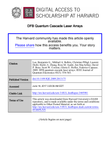 DFB Quantum Cascade Laser Arrays The Harvard community has