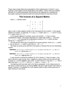 The Inverse of a Square Matrix
