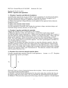 Capacitor, capacitance, energy stored