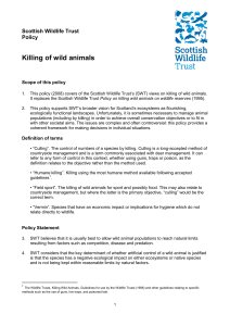 Killing of wild animals - Scottish Wildlife Trust