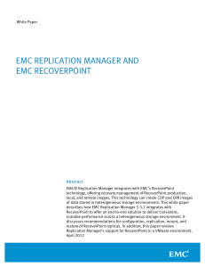 emc replication manager and emc recoverpoint