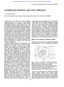 Lymphocyte function and virus infections