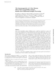 The Immunogenicity of a New Human Minor Histocompatibility