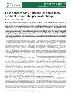 Links between early Holocene ice-sheet decay