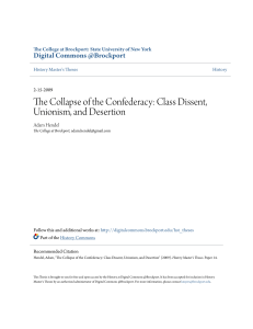 The Collapse of the Confederacy: Class Dissent, Unionism, and