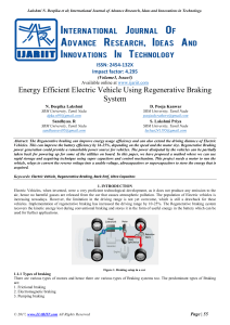 Energy Efficient Electric Vehicle Using Regenerative Braking System