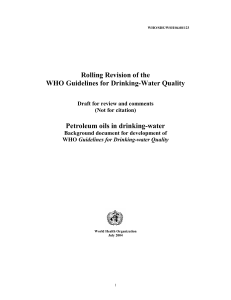 Rolling Revision of the WHO Guidelines for Drinking