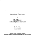 Remarks at the presentation of an International Peace Award to His