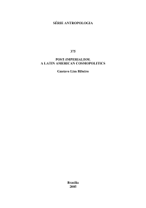 SÉRIE ANTROPOLOGIA 375 POST-IMPERIALISM. A - DAN