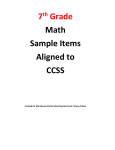 7 Grade Math Sample Items Aligned to CCSS