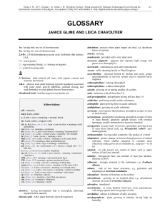 Bryophyte Ecology Glossary