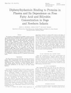 Diphenylhydantoin Binding to Proteins in Plasma and Its