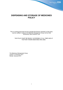 dispensing and storage of medicines policy