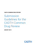 Submission Guidelines for the CADTH Common Drug Review