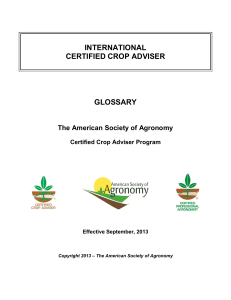ICCA Glossary - Certified Crop Adviser