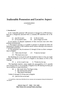 Inalienable Possession and Locative Aspect