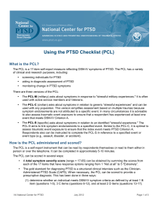 Using the PTSD Checklist (PCL)