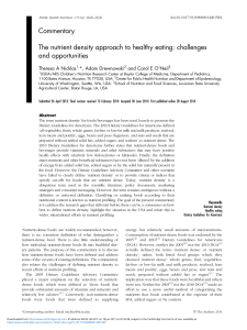 Commentary The nutrient density approach to healthy eating