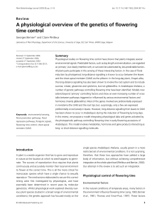 A physiological overview of the genetics of flowering time control