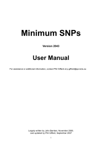 Minimum SNPs version 2043 user manual