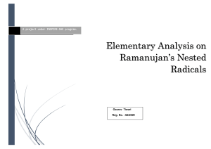 Elementary Analysis on Ramanujan`s Nested Radicals