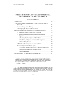 Internments, Then and Now: Constitutional Accountability in Post