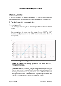 Introduction to Digital system Physical Quantity 1