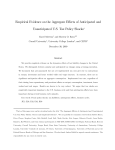 Empirical Evidence on the Aggregate Effects of Anticipated and