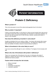 Protein C Deficiency - Torbay and South Devon NHS Foundation Trust