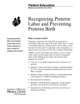 Recognizing Preterm Labor and Preventing Preterm