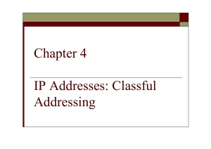 Chapter 4 IP Addresses: Classful Addressing