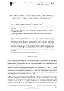 A new device for characterisation of the drainage kinetics of fibrous