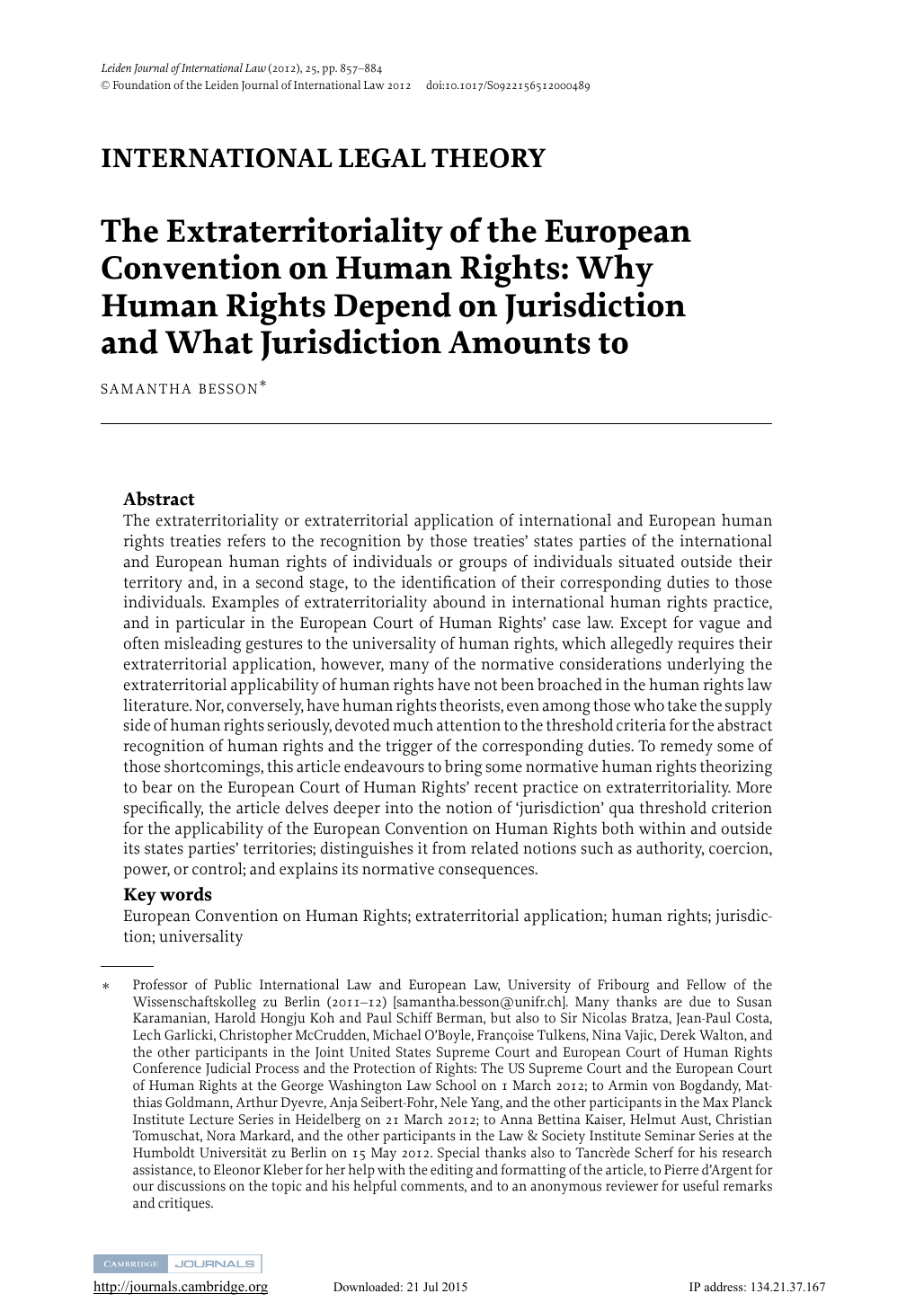 extraterritorial application european convention human rights
