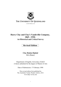 Harry Clay and Clay`s Vaudeville Company, 1865