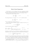 Taylor Series Expansions