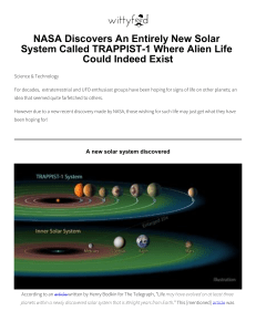 NASA Discovers The Entire New Solar System Called
