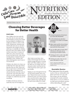 Choosing Better Beverages for Better Health