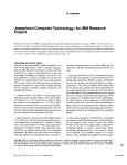 Josephson Computer Technology: An IBM