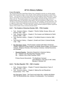 AP Syllabus for US History