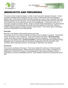 bronchitis and pneumonia - Chinese Community Health Resource