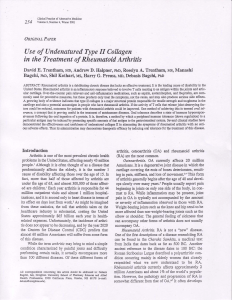 Use of Undenatured Type II Collagen in the Treatment - Flex
