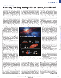 Planetary Two-Step Reshaped Solar System, Saved Earth?