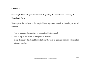 Chapter 6 The Simple Linear Regression Model: Reporting the