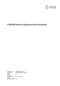 CHEOPS Science Requirements Document