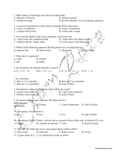 1. Bohr`s theory of hydrogen atom did not explain fully A. diameter of