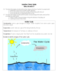 Weather Study Guide SOLs 2.6 and 2.7 Water Cycle