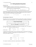 A.3 Solving Quadratic Equations